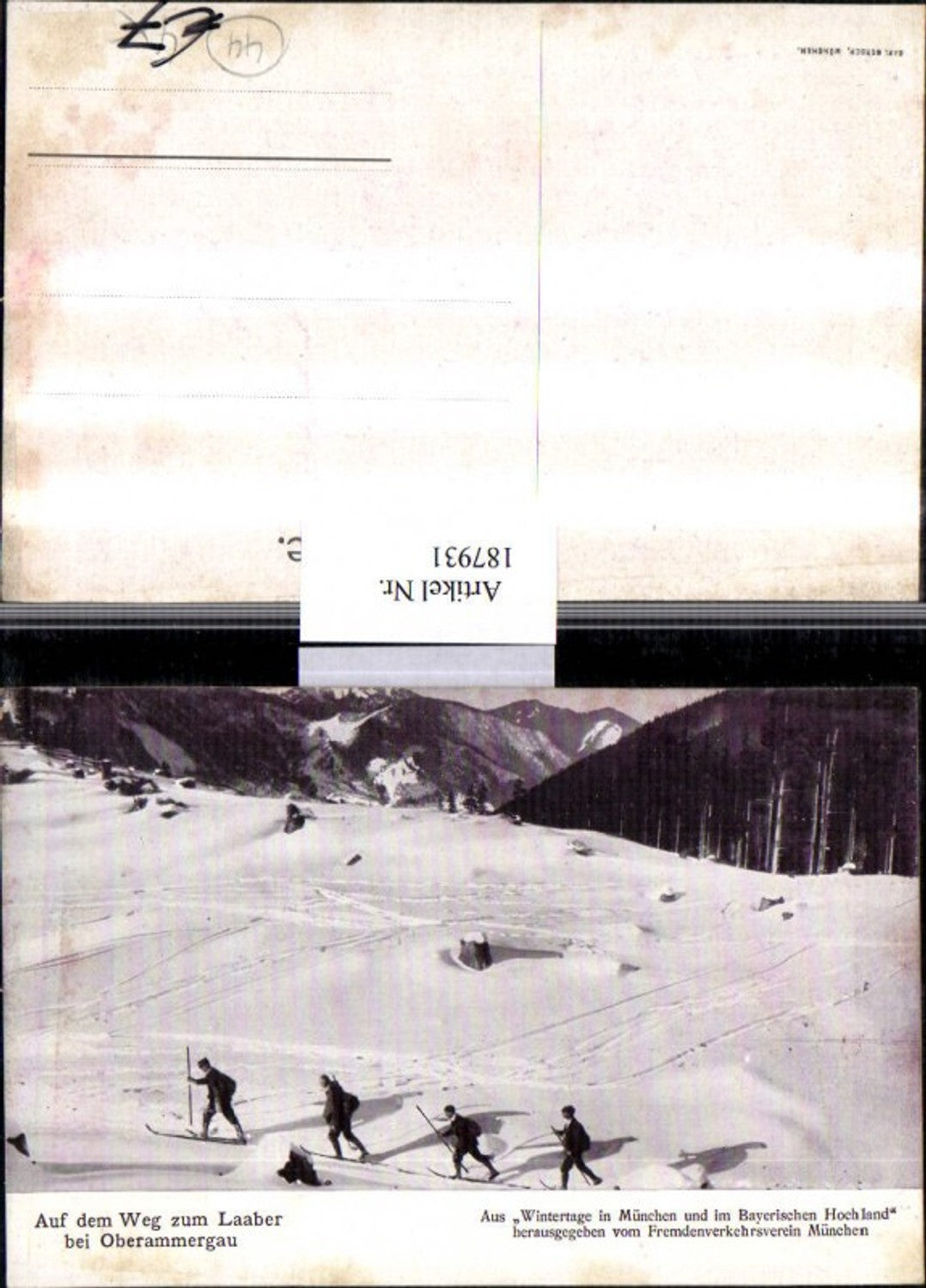 187931,Oberammergau Auf dem Weg zum Laaber Skifahrer Winterbild