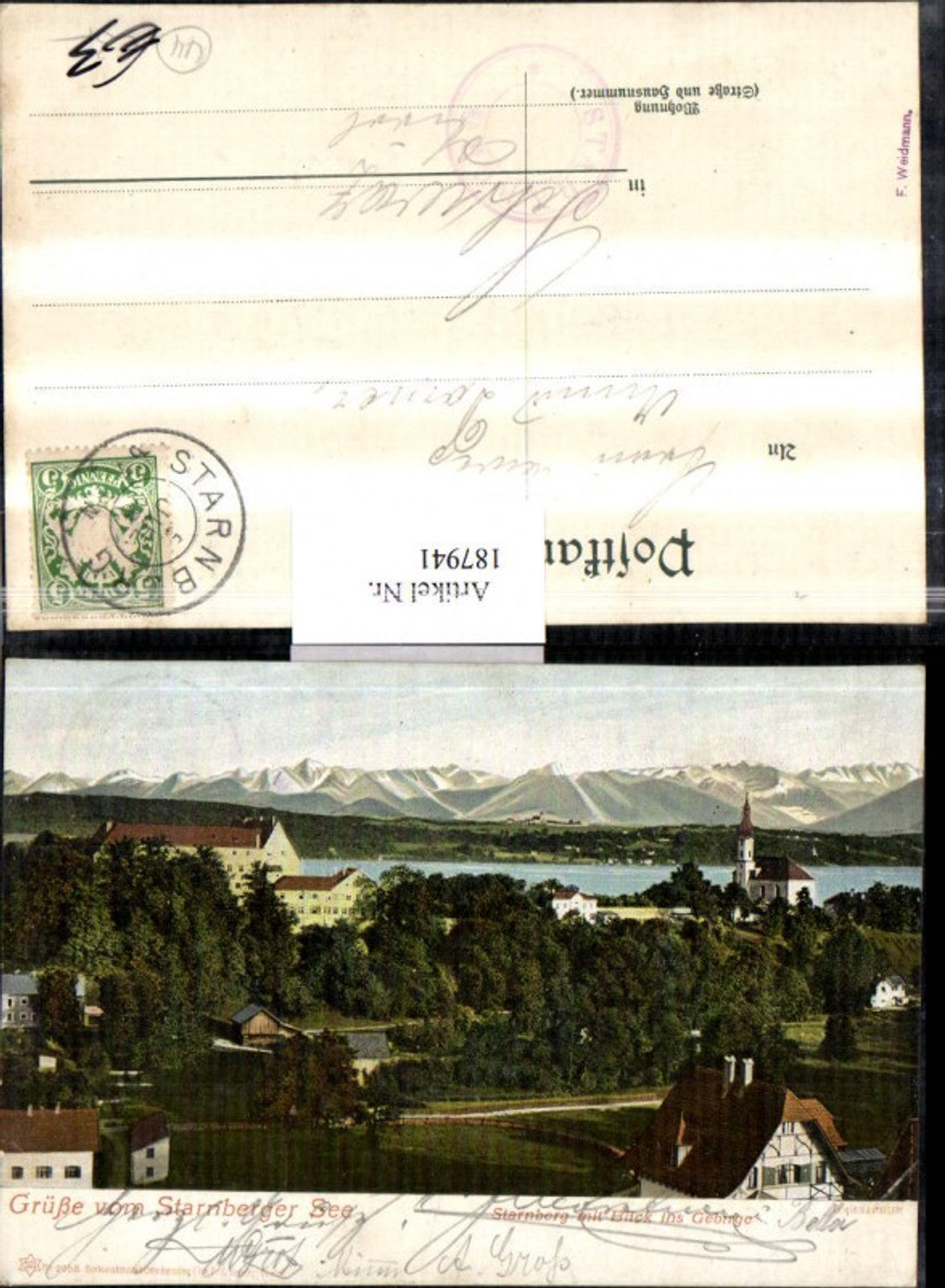 187941,Grüße vom Starnberger See Starnberg m. Blick ins Gebirge Teilansicht