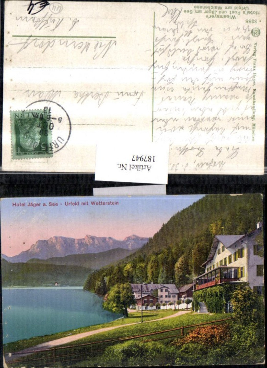 187947,Hotel Jäger a. See Urfeld m. Wetterstein