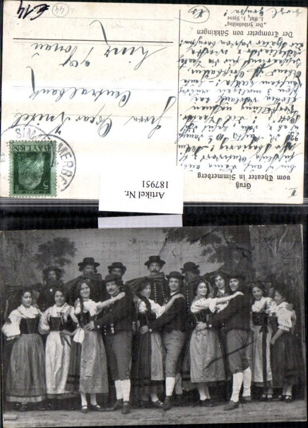 187951, Greetings from the Simmerberg Theatre, performance of The Trumpeter of Säckingen, Act 1, Scene 1
