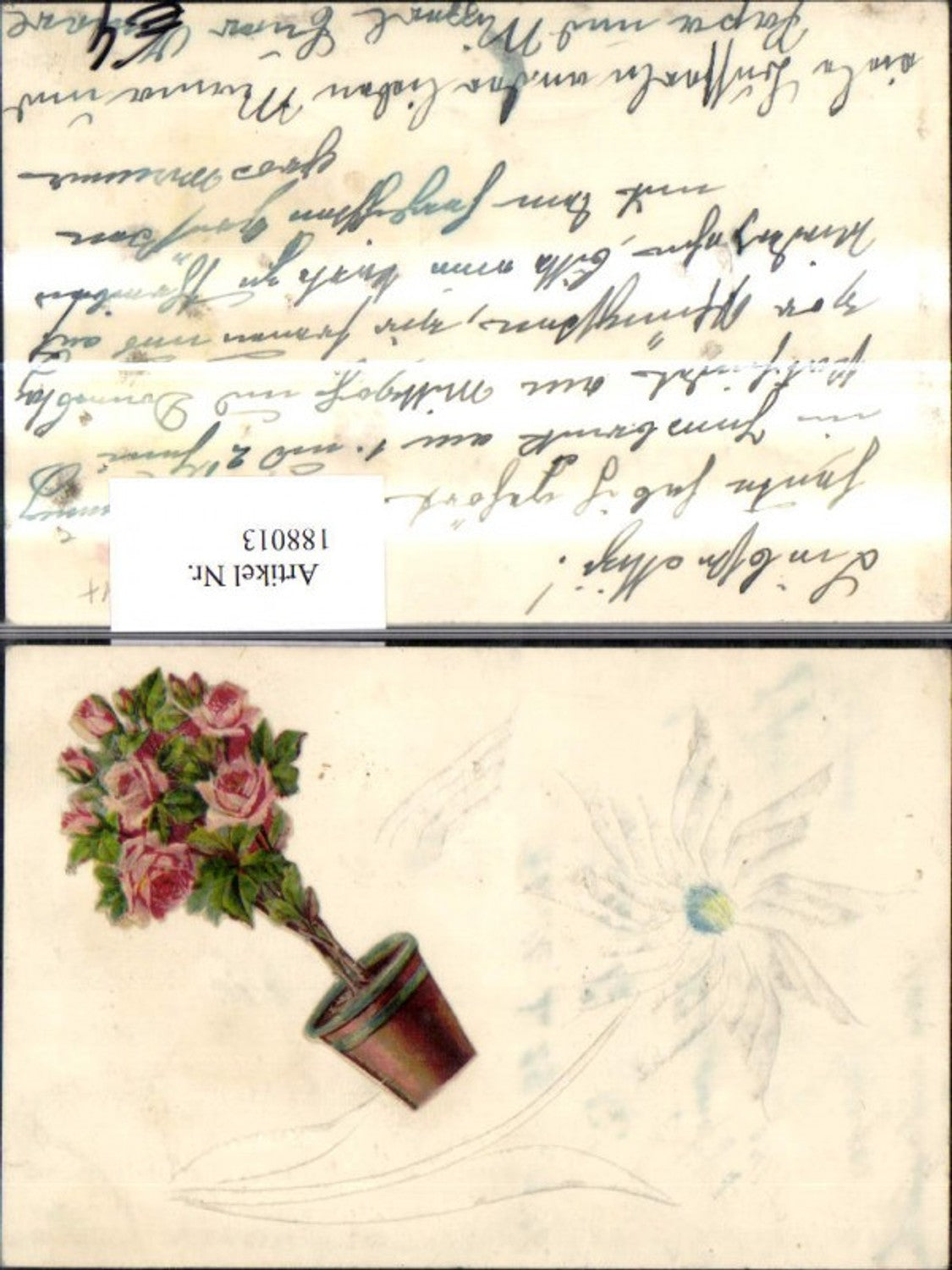 188013,Glückwunsch Präge Ak Rosentopf Rosen Blumen