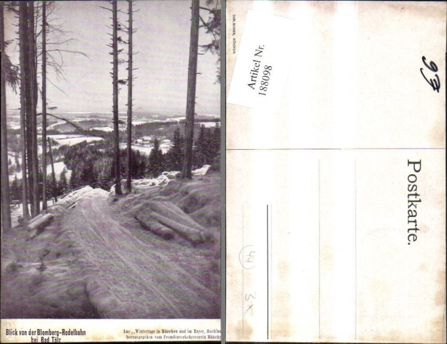 188098,Bad Tölz Blick v. d. Blomberg Rodelbahn Winteransicht