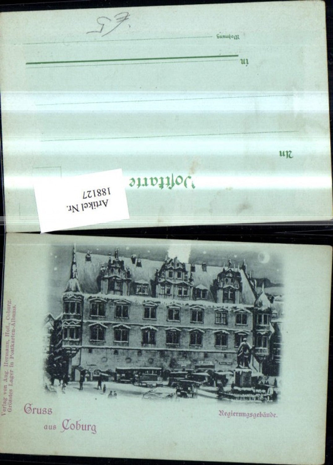 188127,Coburg Regierungsgebäude Winter b. Mondschein