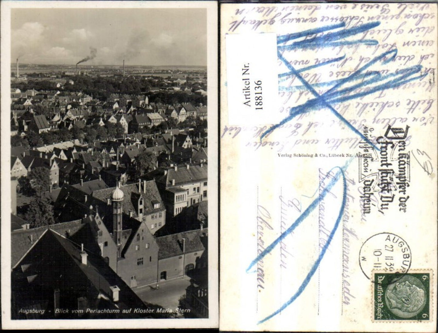 188136,Augsburg Blick v. Perlachturm a. Kloster Maria Stern