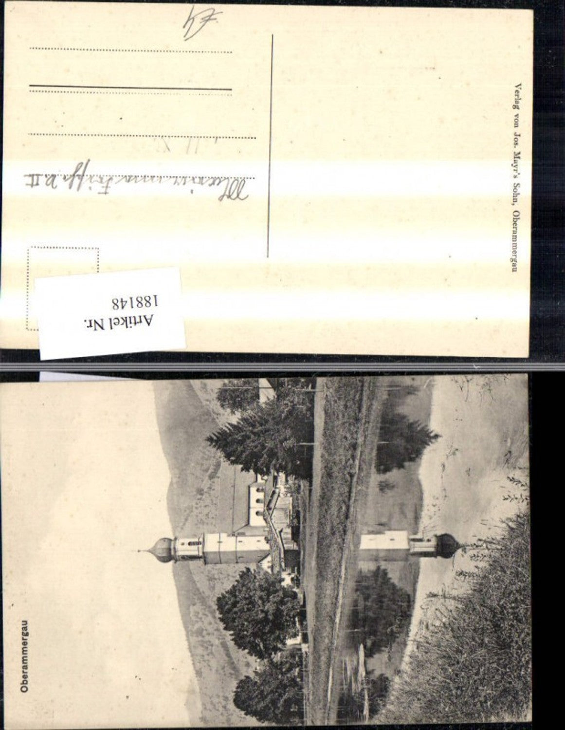 188148, Oberammergau view with church