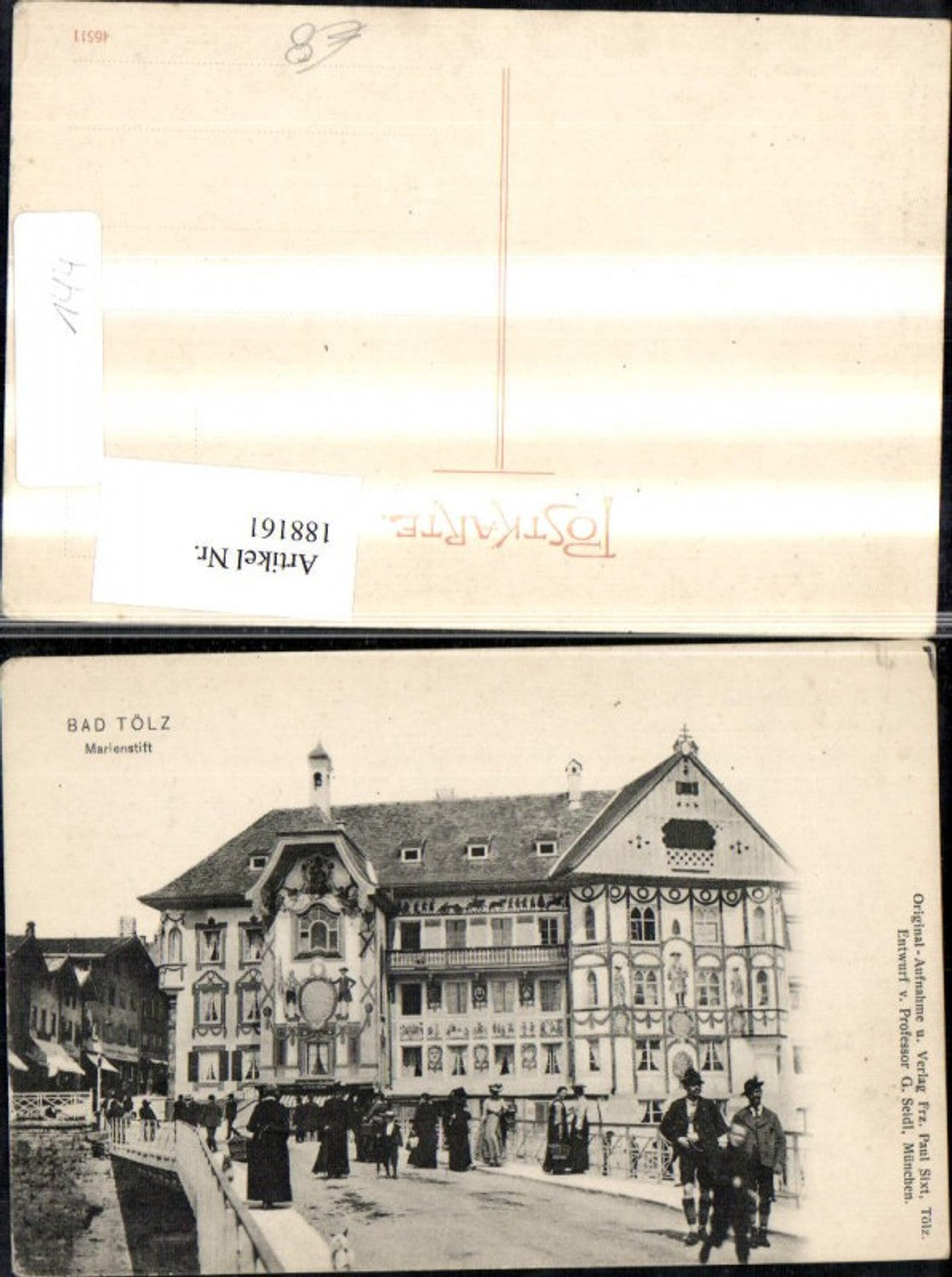 188161,Bad Tölz Marienstift Brücke u. Personen
