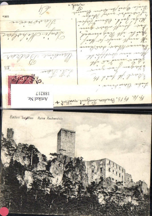 188217,Baden b. Wien Ruine Rauhenstein