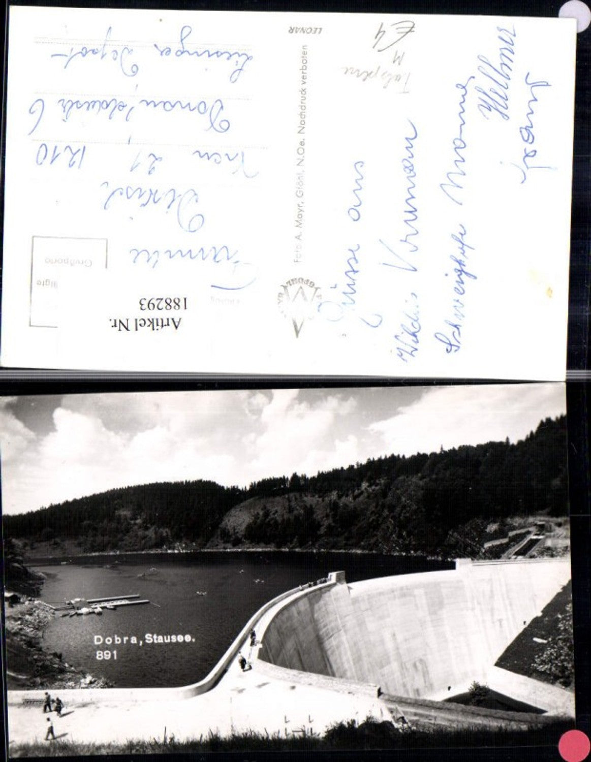 188293,Dobra Stausee Talsperre Foto Ak