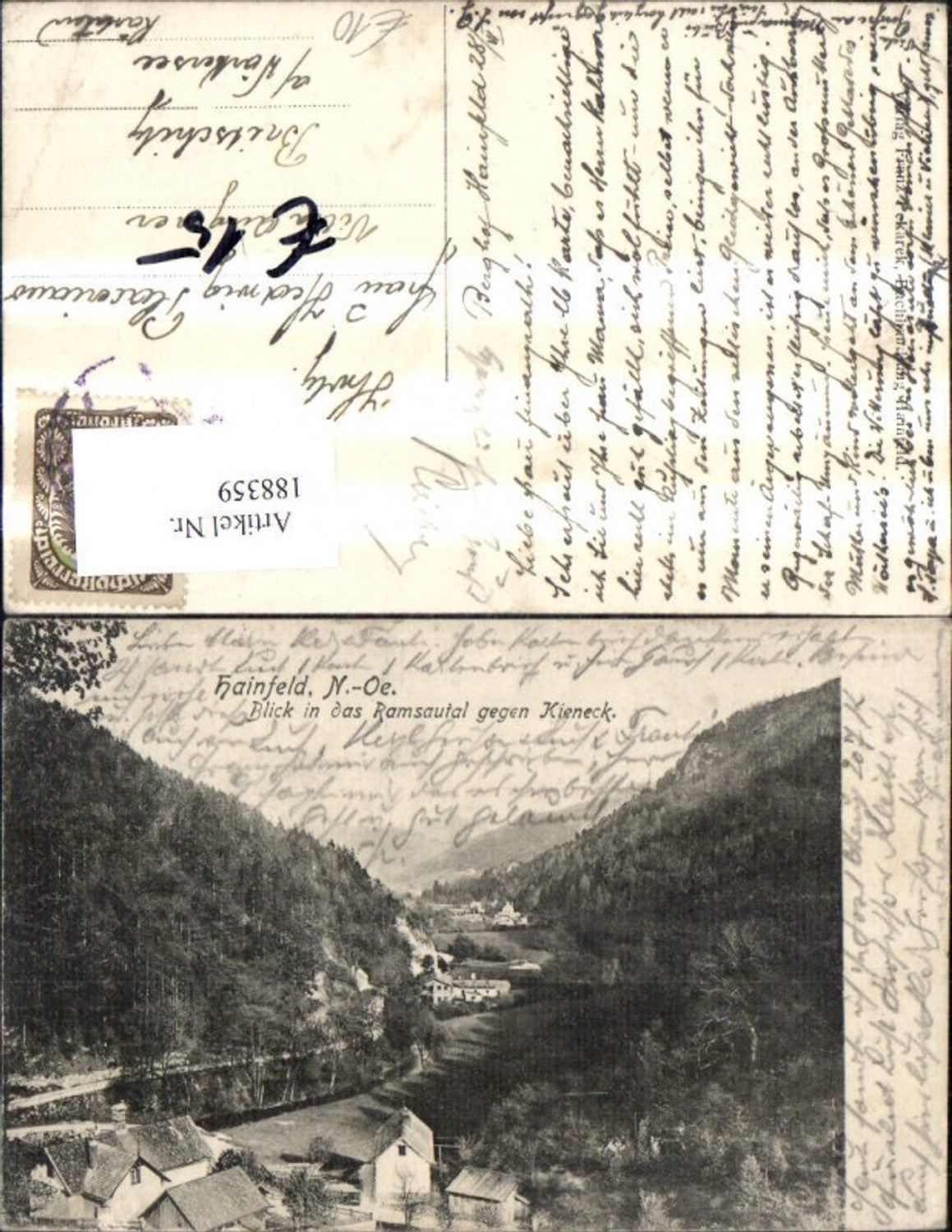 188359,Hainfeld Blick in d. Ramsautal Teilansicht geg. Kieneck
