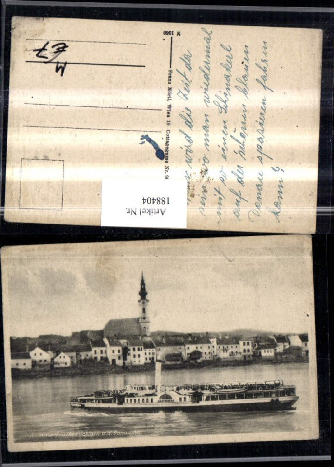 188404,Pöchlarn a. d. Donau Teilansicht Kirche Dampfschiff Babenberg