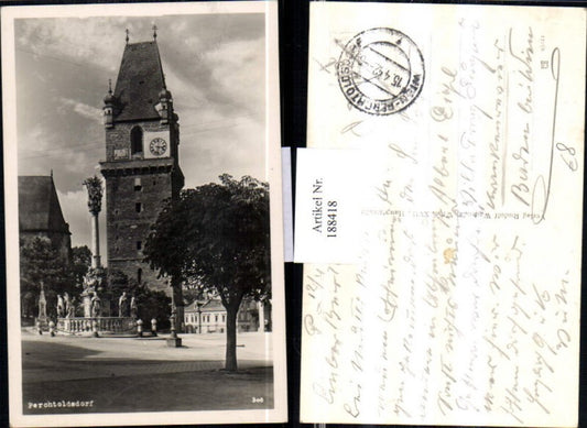 188418,Perchtoldsdorf Straßenansicht Turm Dreifaltigkeitssäule