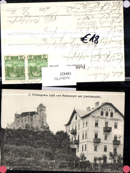188422,J. Hotwagners Cafe u. Restaurant am Liechtenstein Burg b. Maria Enzersdorf