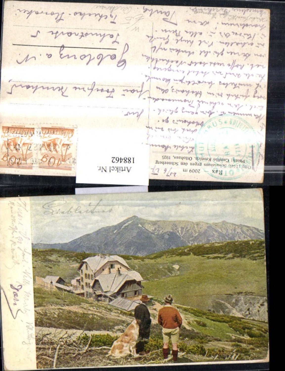 188462,Rax Otto Törl Schutzhaus geg. d. Schneeberg b. Reichenau
