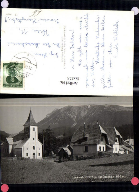 188526,Lackenhof Teilansicht m. Ötscher Kirche