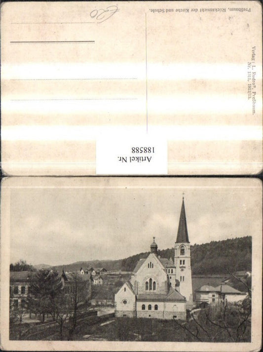 188588,Pressbaum Rückansicht d. Kirche u. Schule