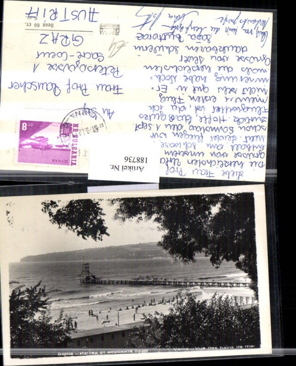 188736,Bulgarien Varna Vue des bains de mer Meer Meerbad Steg