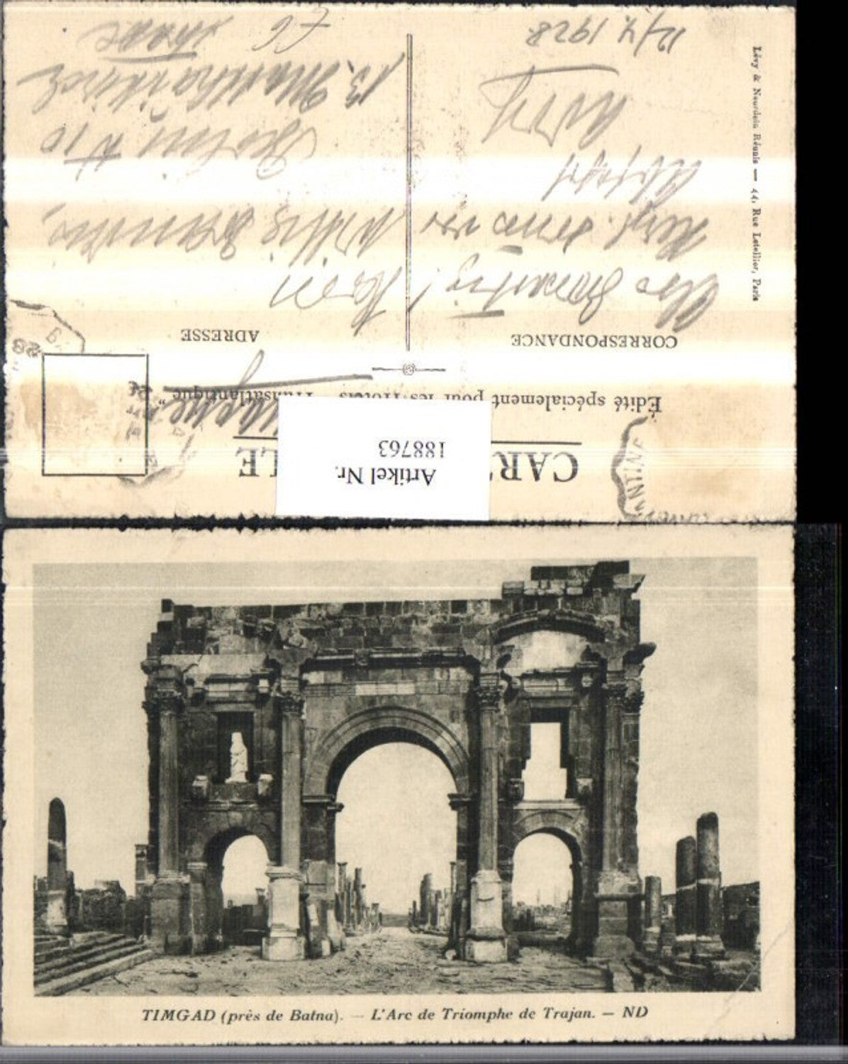 188763,Algerien Algerie Timgad b. Batna Larc de Triomphe de Trajan Ruine