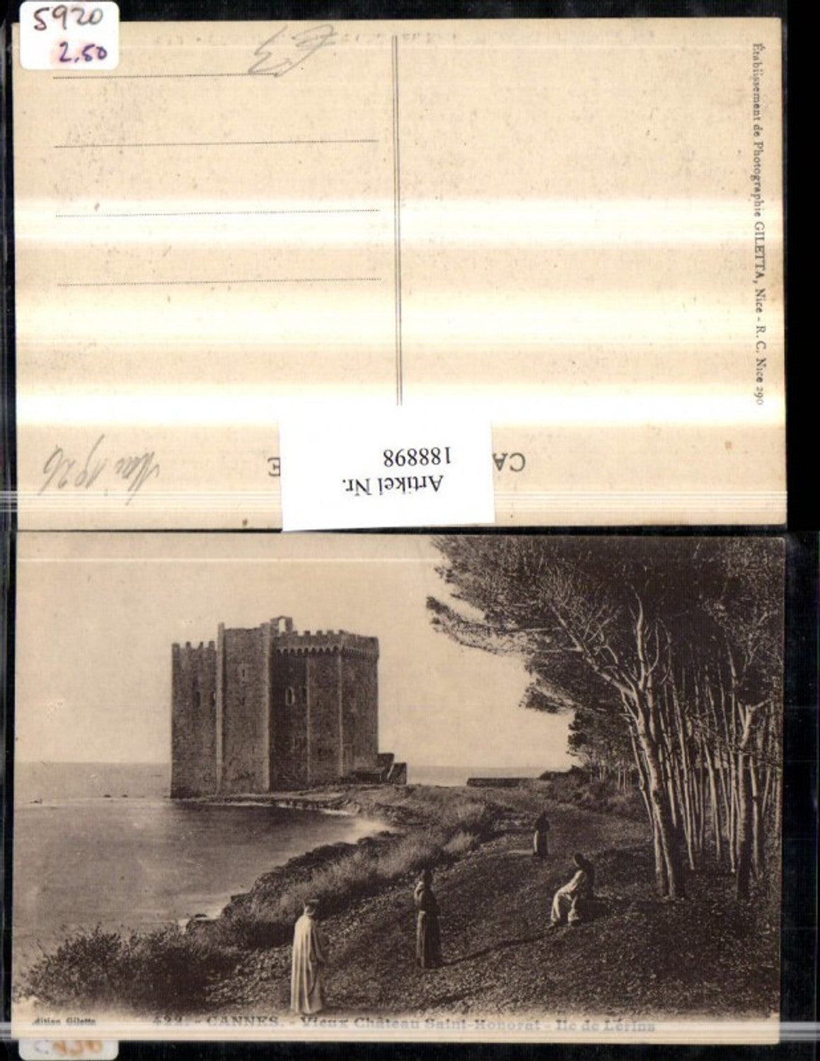188898,Frankreich Cannes Vieux Chateau Saint-Honorat Ile de Lerins Ansicht Partie