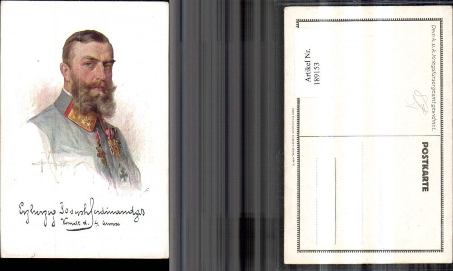 189153,Künstler Ak O. Brüch Erzherzog Joseph Ferdinand Kommandant d. 4 Armee