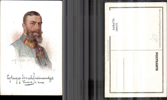 189153,Künstler Ak O. Brüch Erzherzog Joseph Ferdinand Kommandant d. 4 Armee