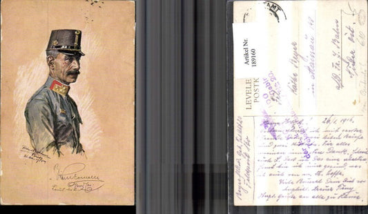 189160,Künstler Ak Richard Adam Broda Kommandant d. 2 Armee General