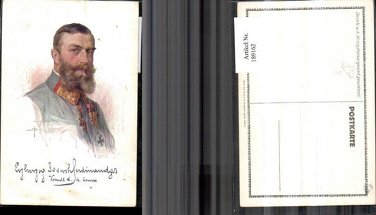 189162,Künstler Ak O. Brüch Erzherzog Joseph Ferdinand Kommandant d. 4 Armee