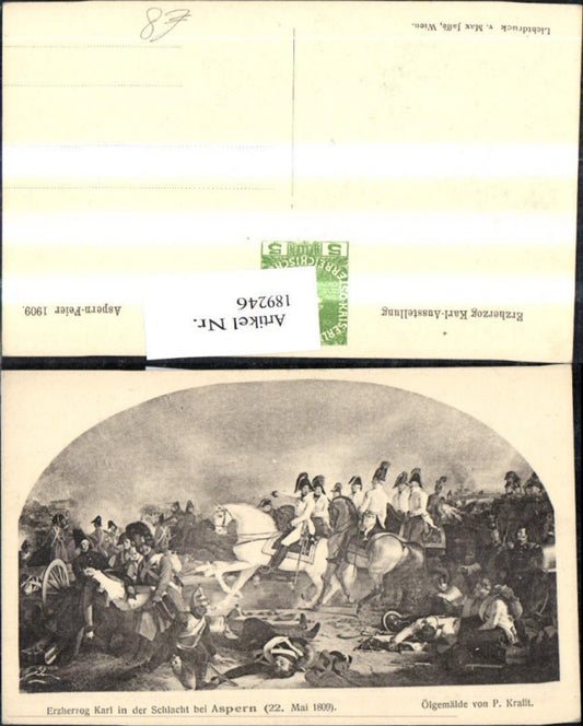 189246,Künstler Ak P. Krafft n. Ölgemälde Erzherzog Karl i. d. Schlacht b. Aspern 1809