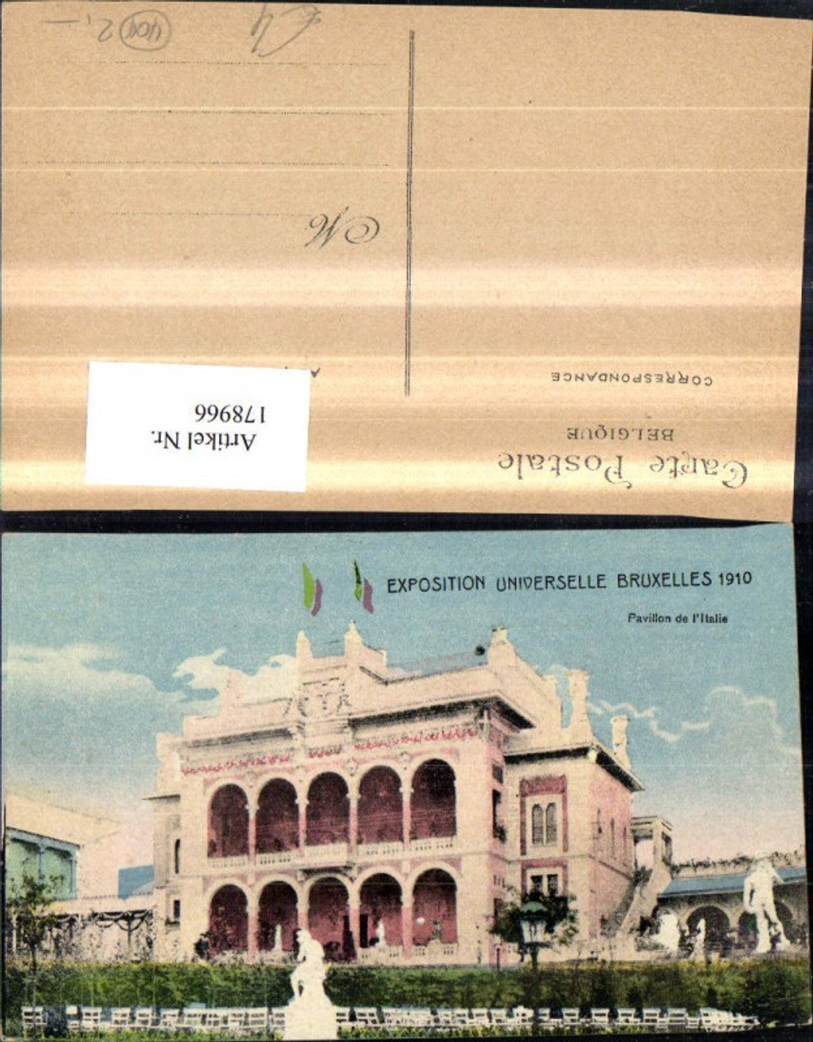 178966,Belgien Expostion Universelle Bruxelles Brüssel 1910 Pavillon de l Italie