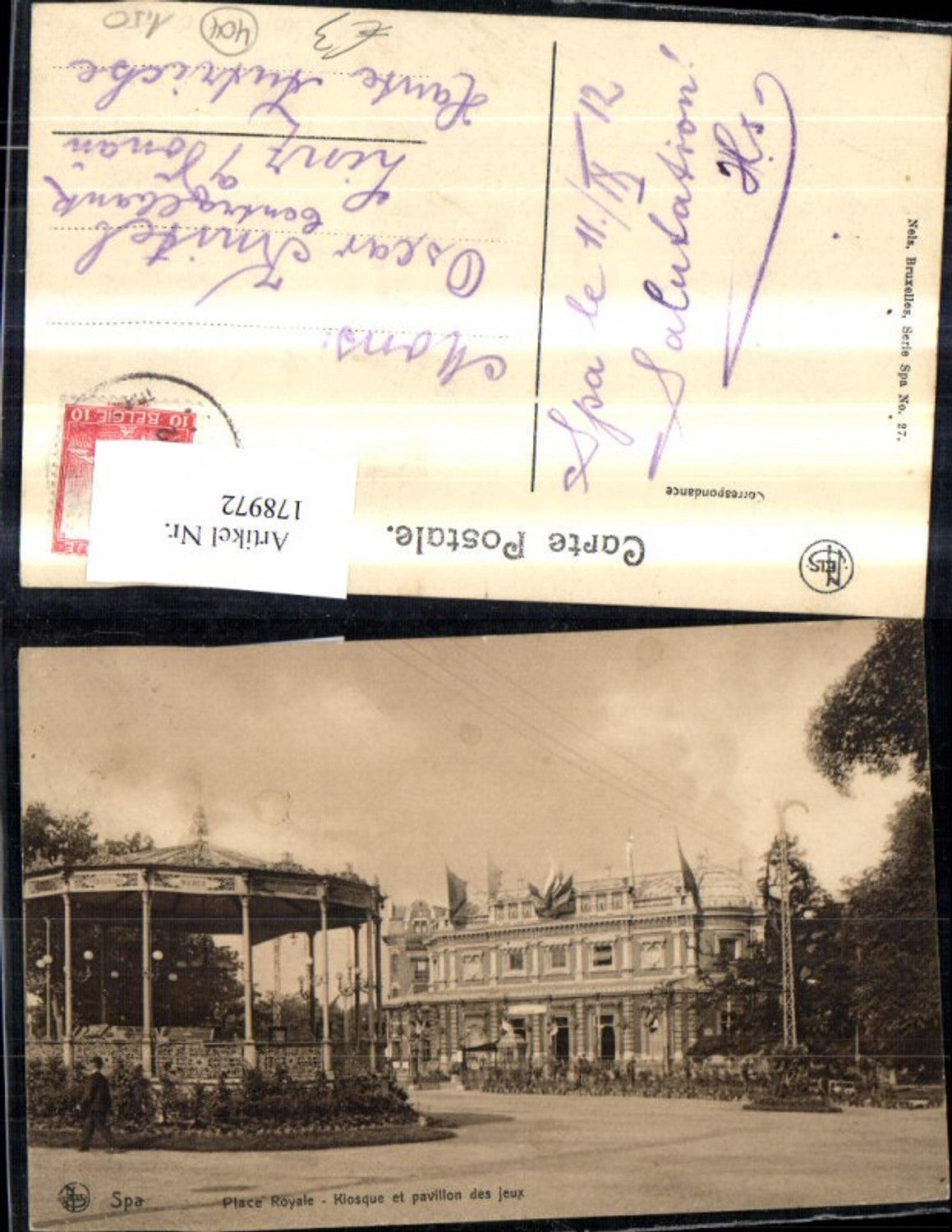178972,Belgien Spa Place Royale Kiosque et pavillon des jeux