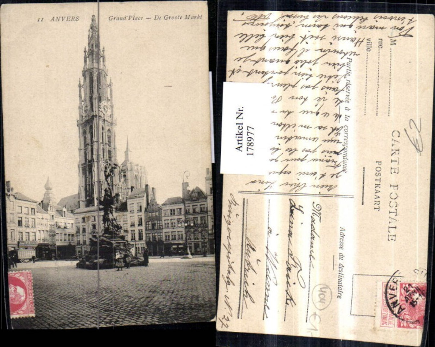 178977,Belgien Anvers Antwerpen Grand Place De Groote Markt