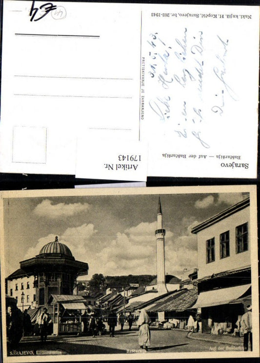179143,Bosnien u. Herzegowina Sarajevo Auf d. Bascarsija Straßenansicht
