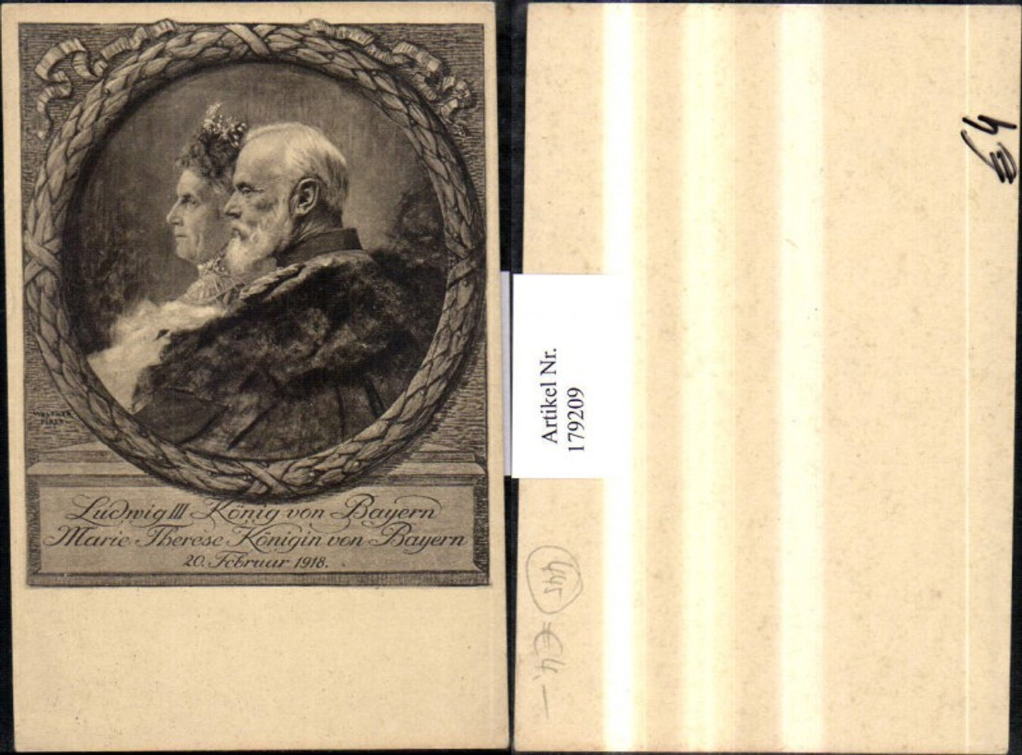 179209,Ludwig 3 König v. Bayern u. Marie Therese Königin v. Bayern 20.02.1918