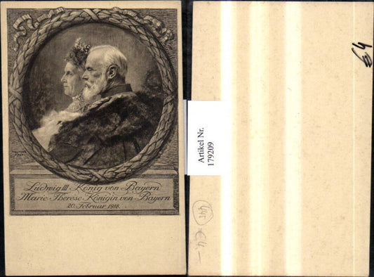 179209,Ludwig 3 König v. Bayern u. Marie Therese Königin v. Bayern 20.02.1918