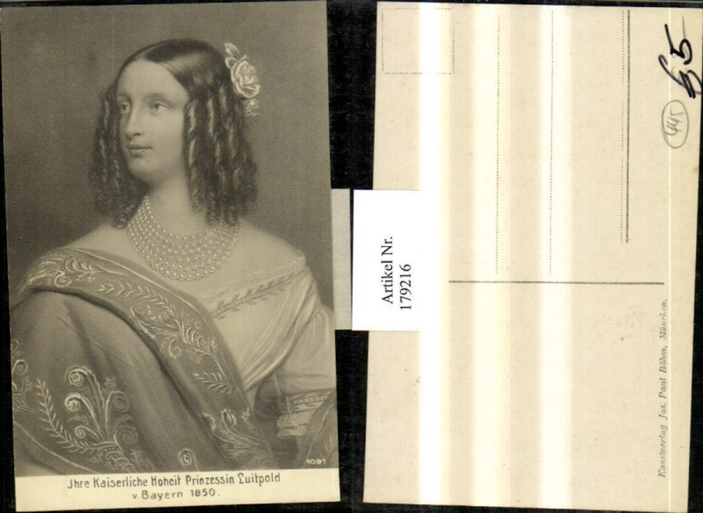 179216,Ihre Kaiserliche Hoheit Prinzessin Luitpold v. Bayern 1850 Portrait