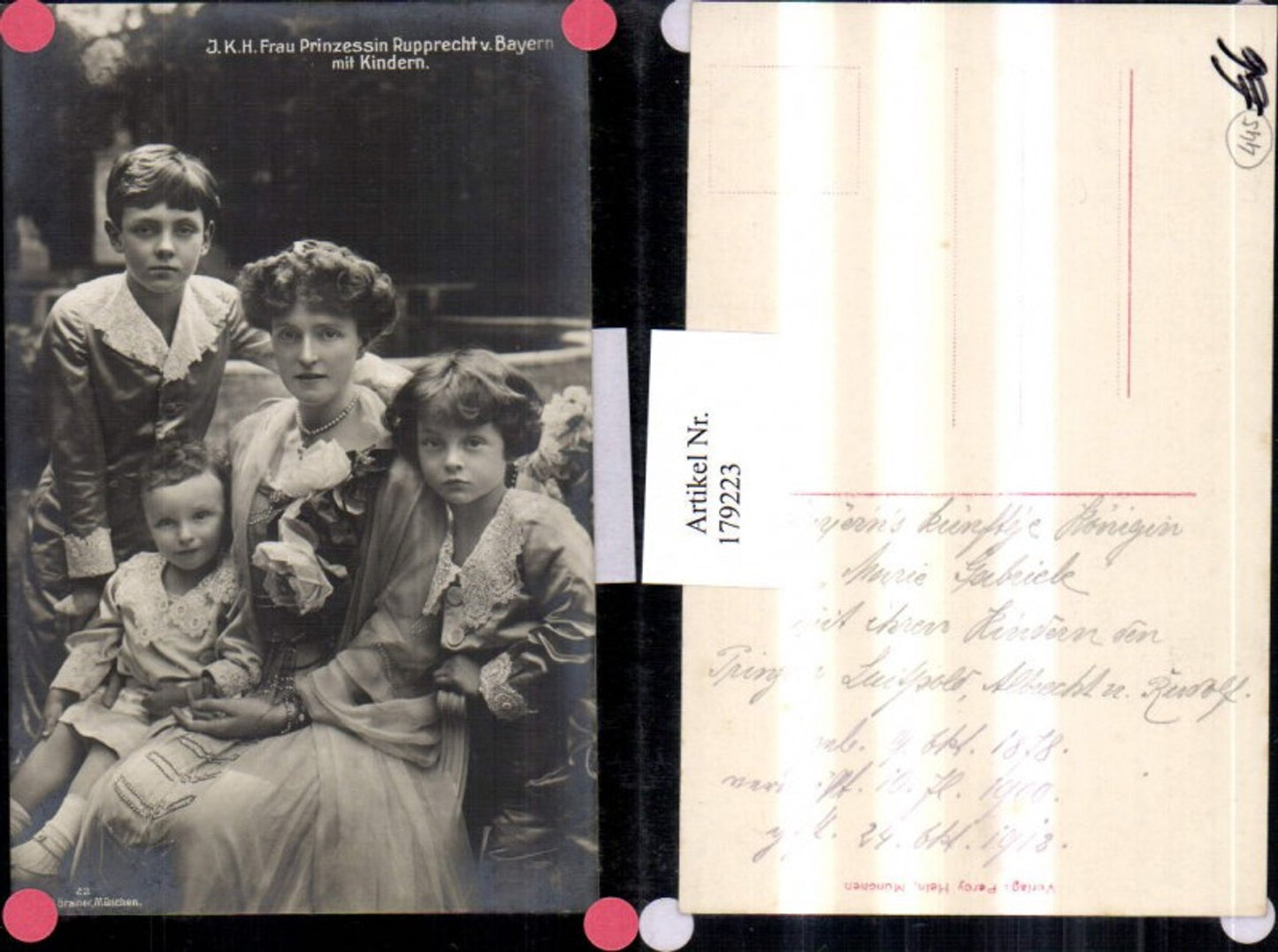 179223,Frau Prinzessin Rupprecht v. Bayern m. Kindern