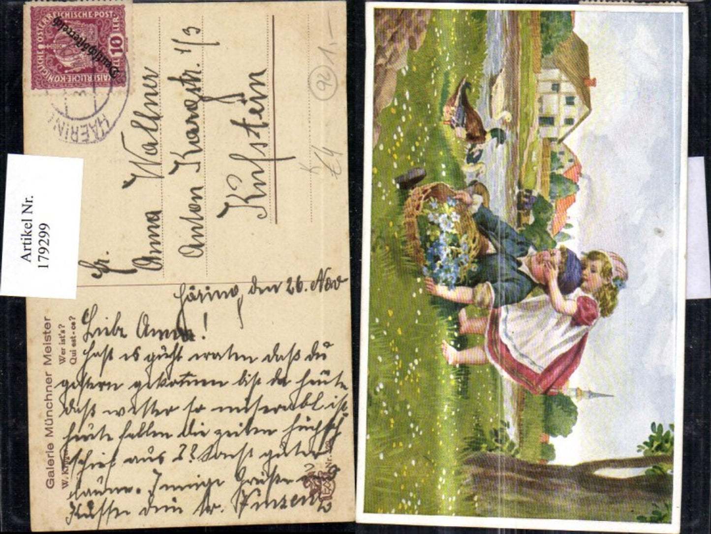 179299,Künstler Ak W. Krüger Kinder Wer ist es Ente Baum Wiese