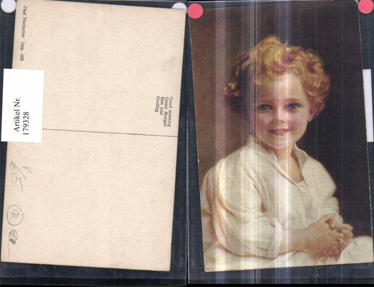 179328,Künstler Ak Kinder Kind Guten Morgen pub Paul Heckscher 103