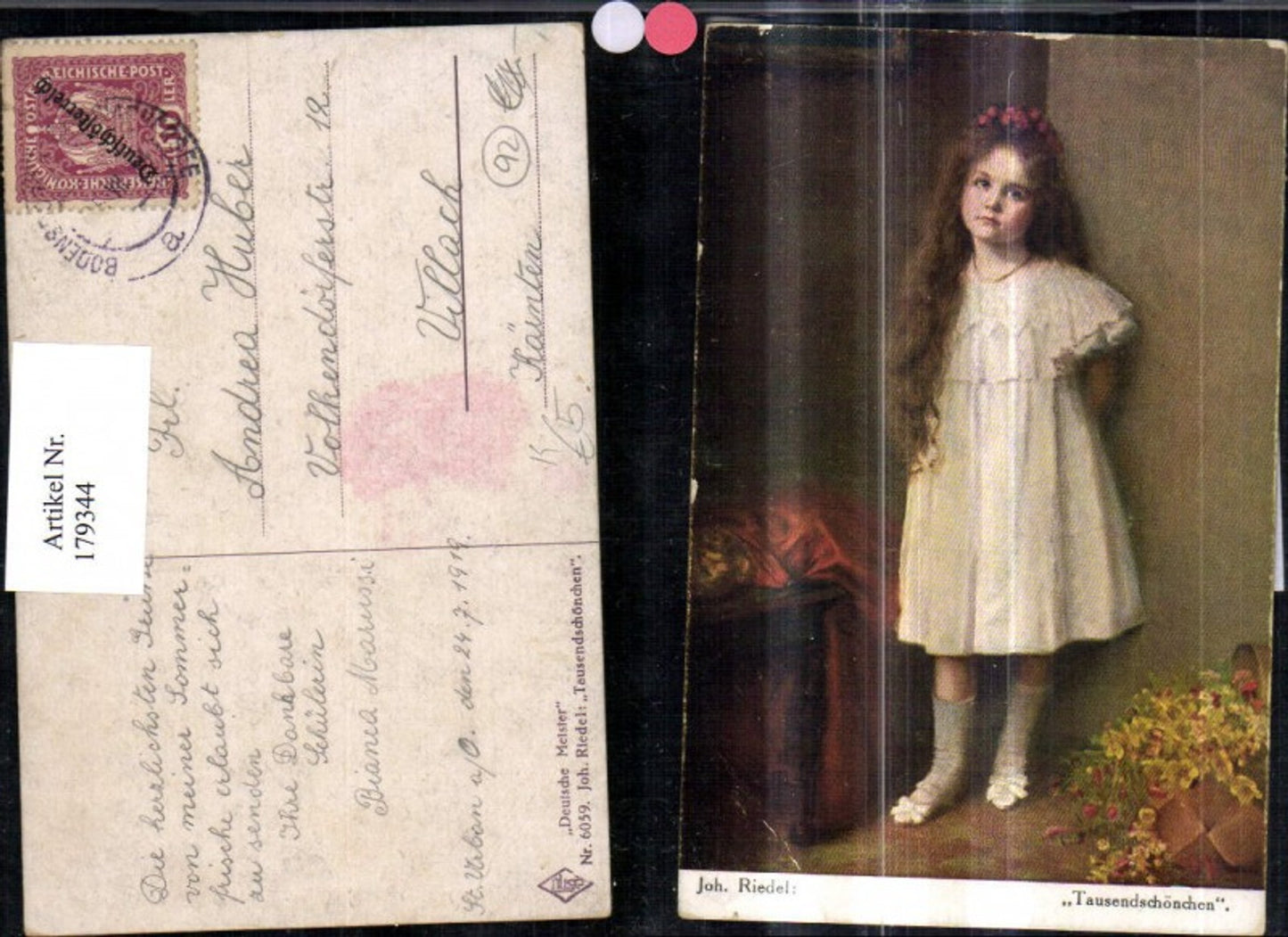 179344,Künstler Ak Joh. Riedel Kinder Tausendschönchen Mädchen