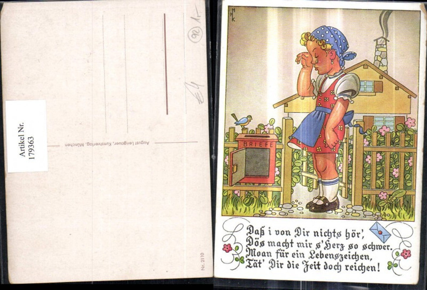 179363,Künstler Ak Kinder Mädchen v. Haus Spruch