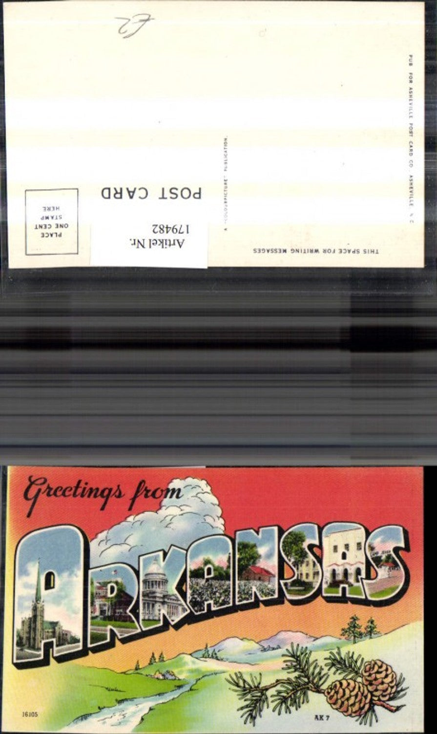 179482,Arkansans Greetings Fotomontage Mehrbild Ak Landschaft Zapfen Zweig
