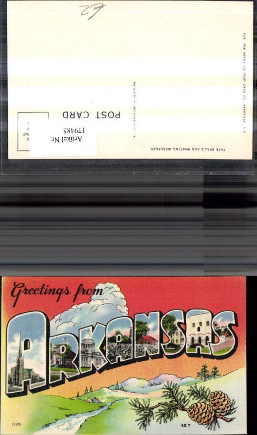 179485,Arkansans Greetings Fotomontage Mehrbild Ak Landschaft Zapfen Zweig