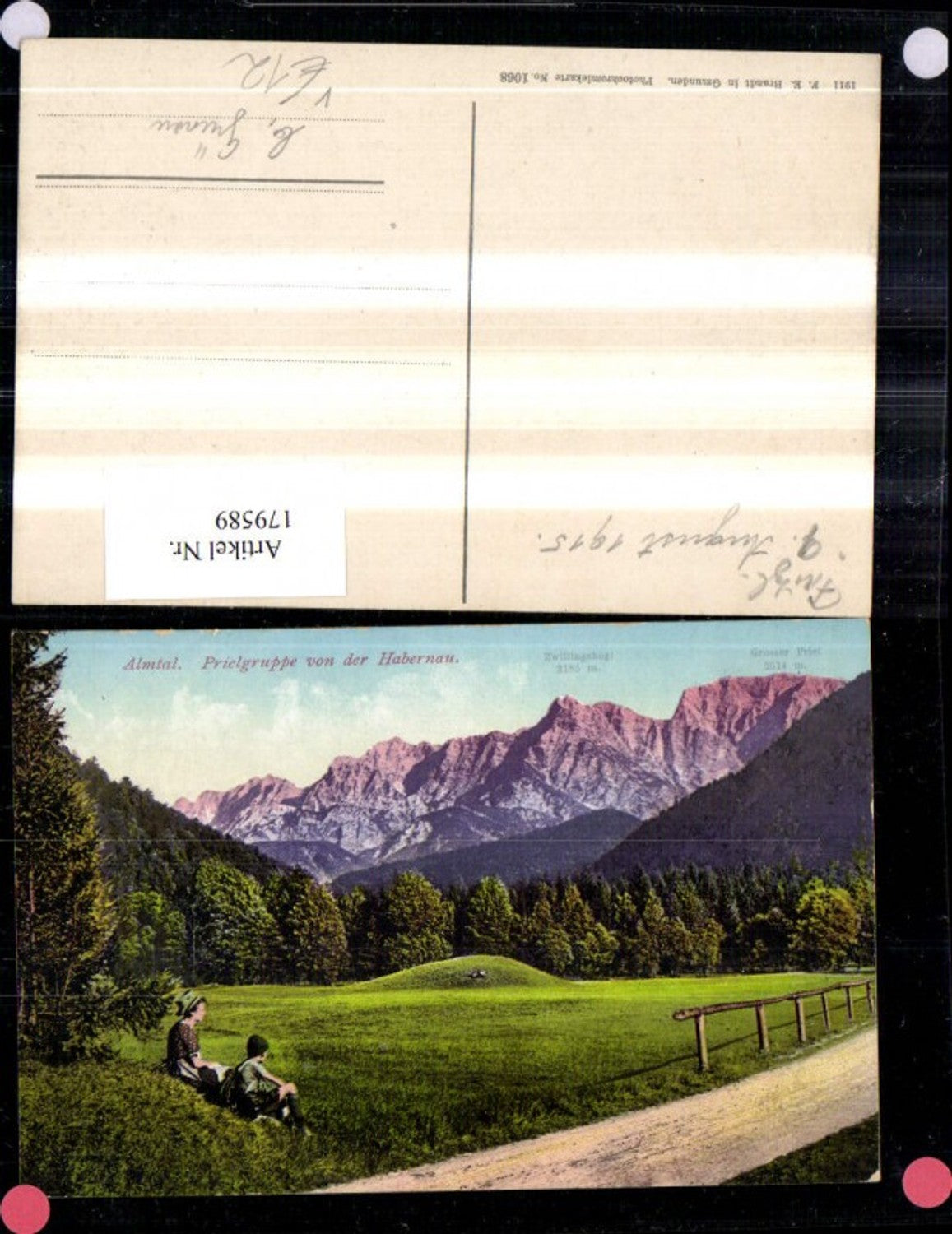 179589,Almtal b. Grünau Prielgruppe v. d. Habernau Zwillingskogel Großer Priel pub Brandt 1068