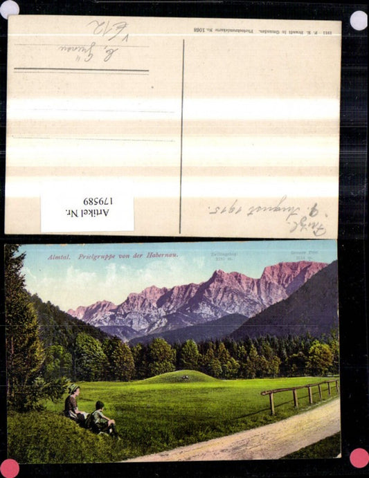 179589,Almtal b. Grünau Prielgruppe v. d. Habernau Zwillingskogel Großer Priel pub Brandt 1068