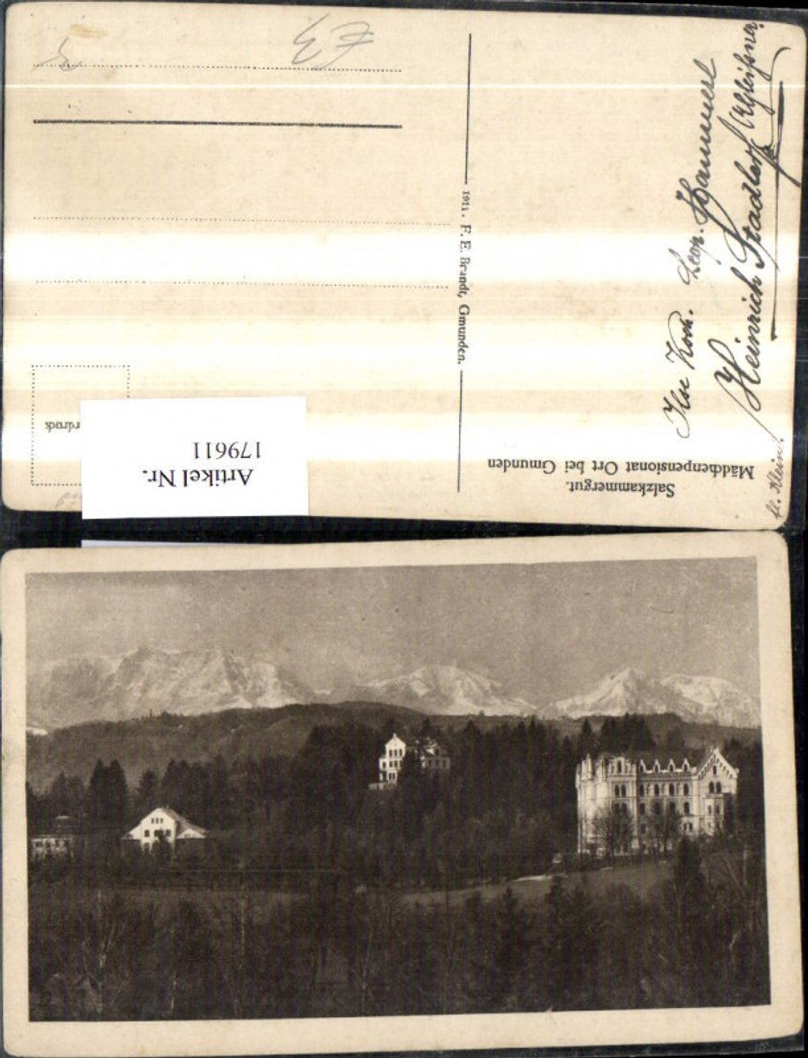 179611,Salzkammergut Mädchenpensionat Ort b. Gmunden pub Brandt