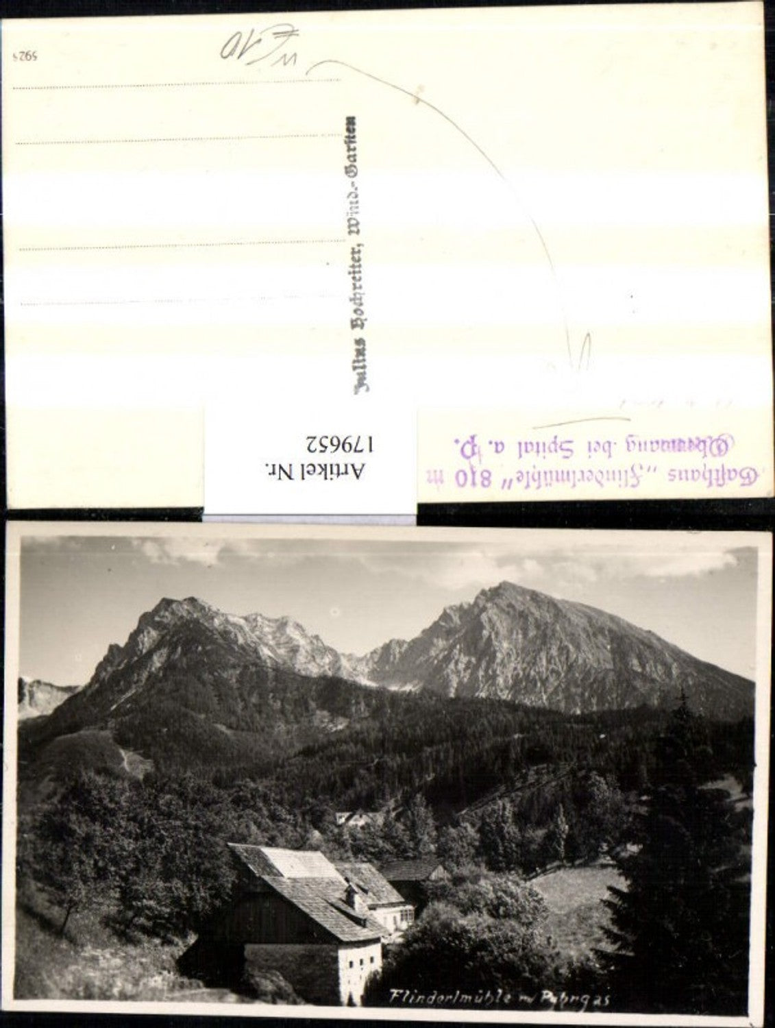 179652,Gasthaus Flinderlmühle m. Pyhrgas b. Spital a. d. Phyrn