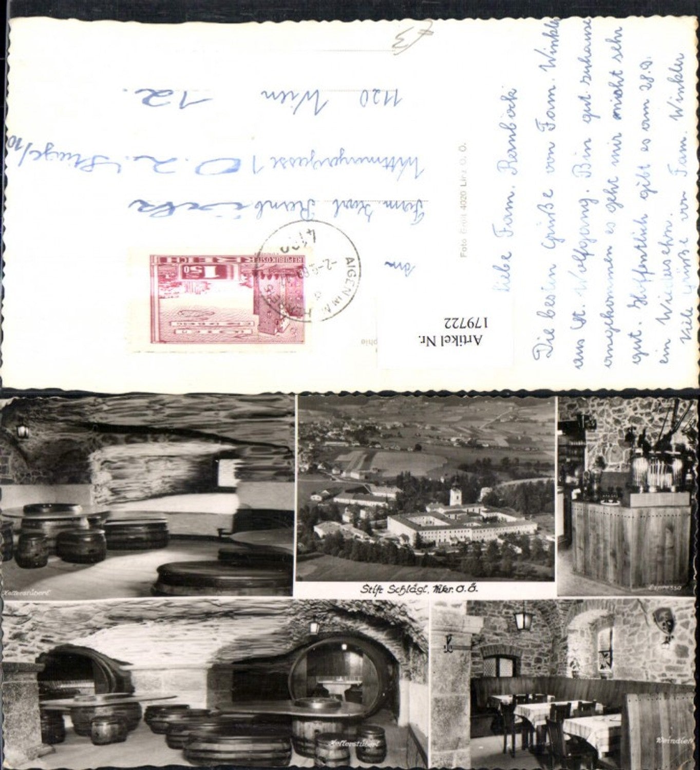179722, Schlägl Abbey Total Cellar Room Espresso Wine Bar Interior View Multi-image Card