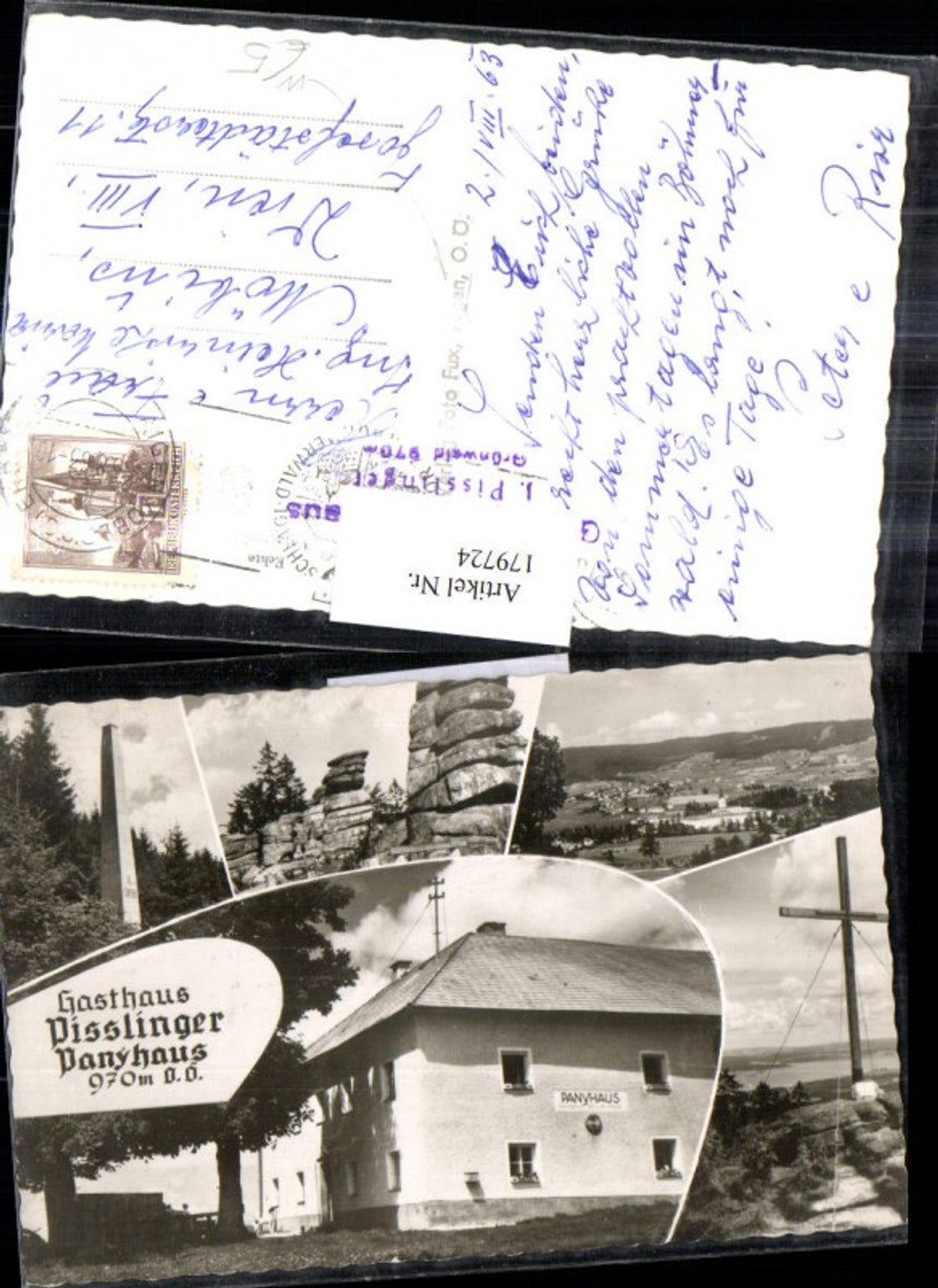 179724, Gasthaus Pisslinger Panyhaus near Aigen Totale Kreuz multi-view postcard