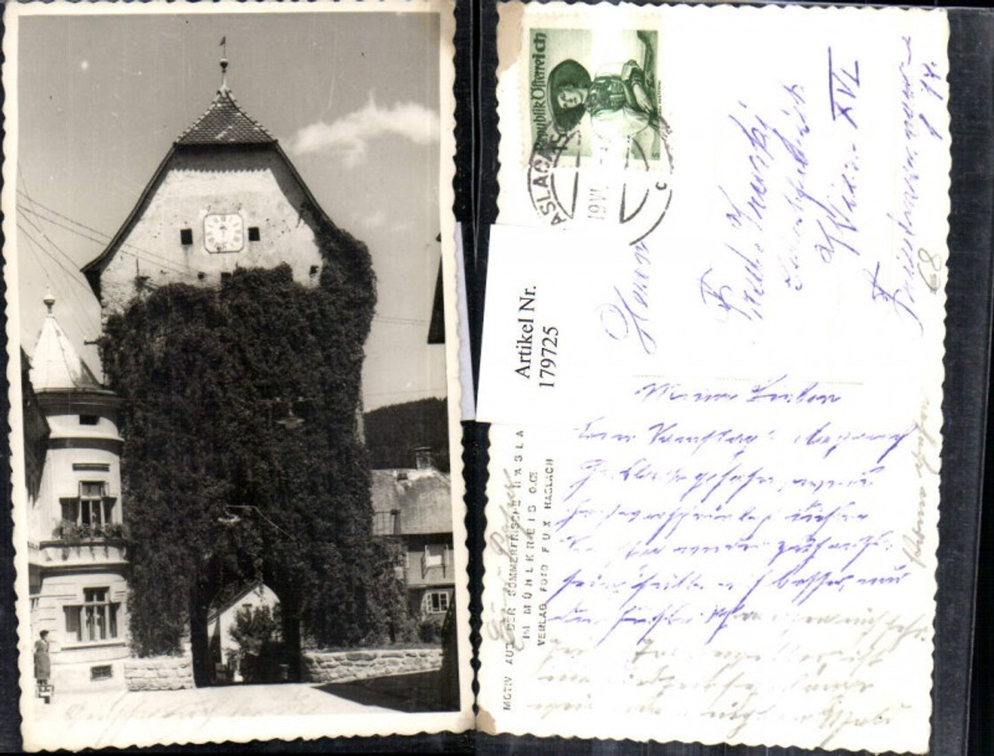 179725, Motif from Haslach im Mühlkreis, tower clock