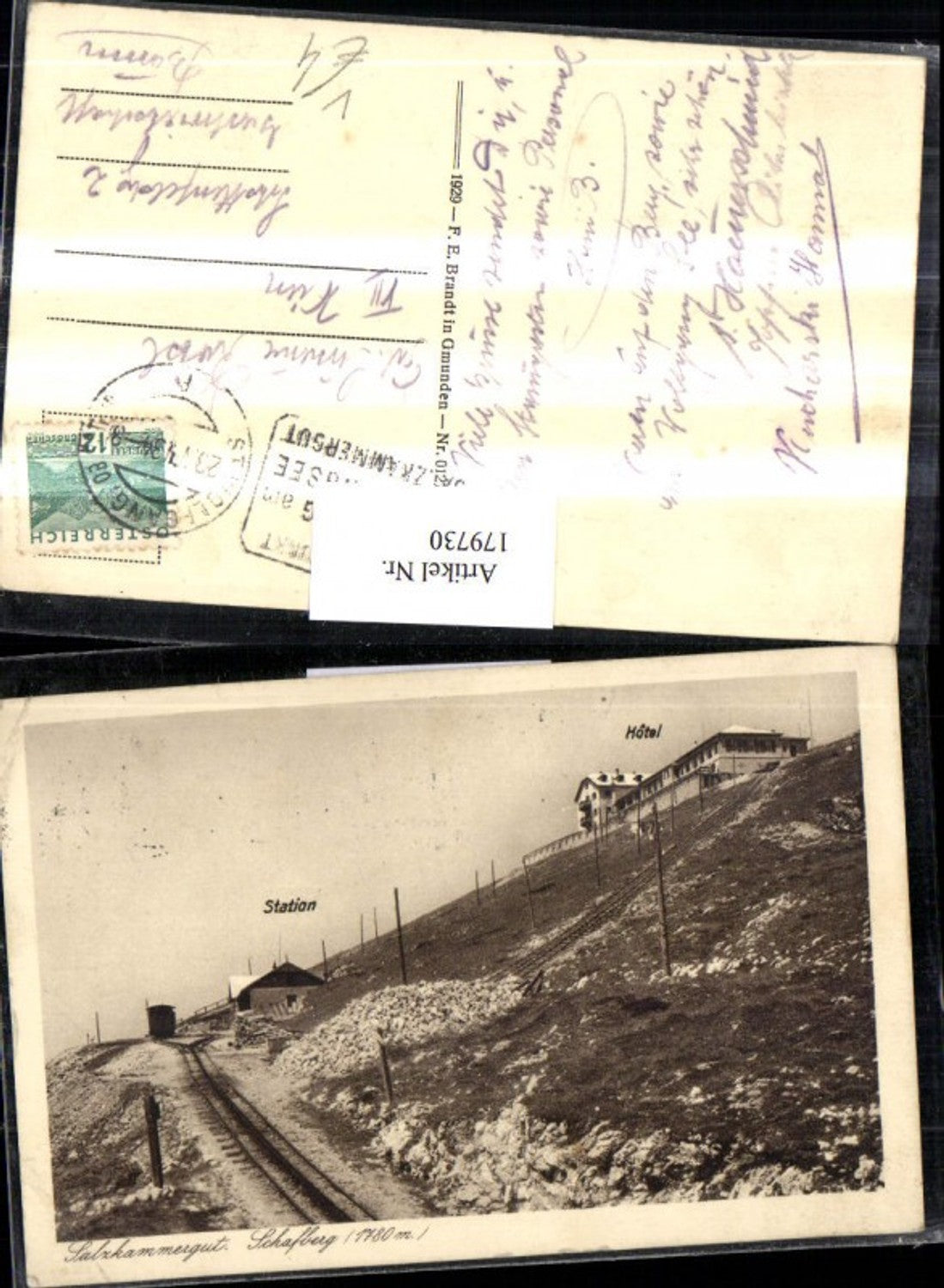 179730,Salzkammergut Schafberg b. St. Wolfgang Station Hotel Eisenbahnlinie pub Brandt 0127