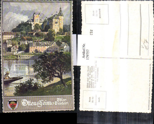 179757,Künstler AK Ottensheim Totale Schloss pub Josef Eberle